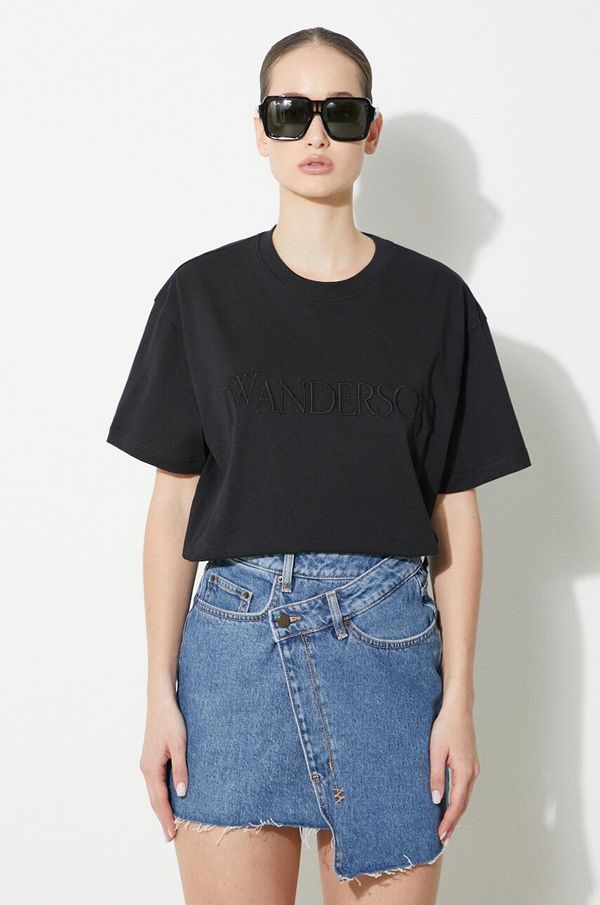 JW Anderson Pamučna majica JW Anderson Logo Embroidery T-Shirt za žene, boja: crna, JT0218.PG0980.999