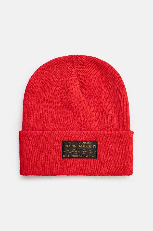 Filson Kapa Filson Ballard Watch Cap boja: crvena, od debelog pletiva, FMACC0186
