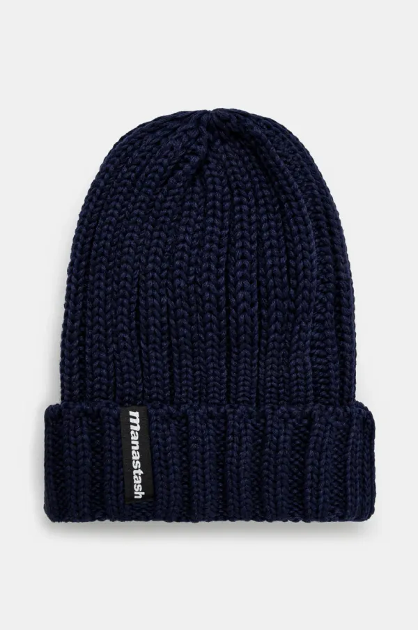 Manastash Kapa Manastash 90'S Logo Beanie Ii boja: tamno plava, od debelog pletiva, 7923974005