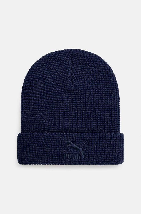 Puma Kapa Puma Classics Mid Fit Beanie boja: tamno plava, od debelog pletiva, 025677