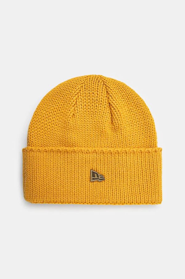 New Era Kapa s dodatkom vune New Era WIDE CUFF BEANIE boja: žuta, od tanke pletenine, 60565448