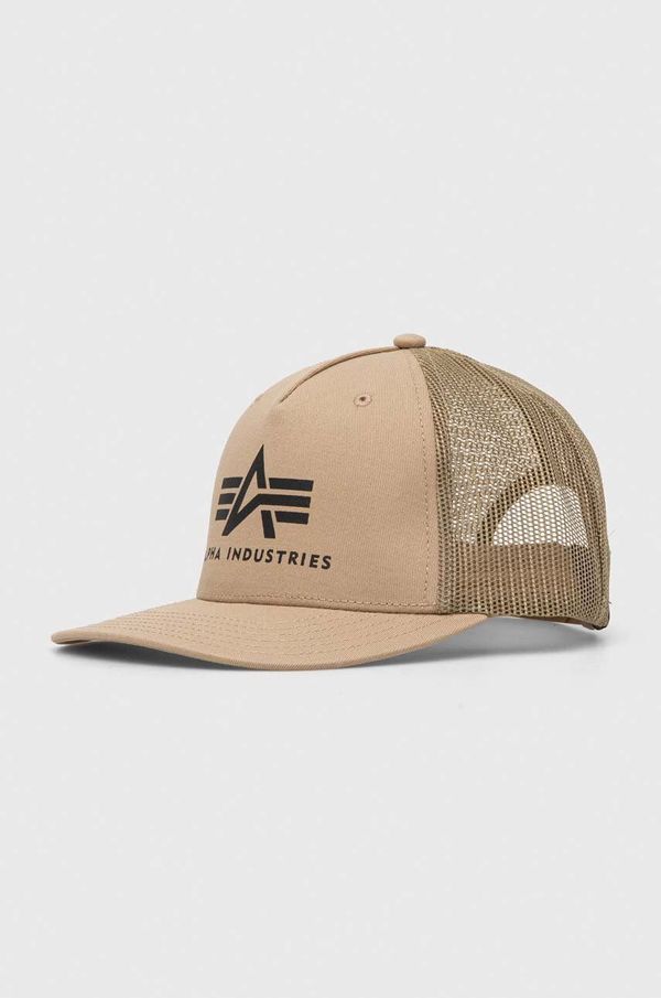 Alpha Industries Kapa sa šiltom Alpha Industries boja: smeđa, s tiskom, 186902.14-brown