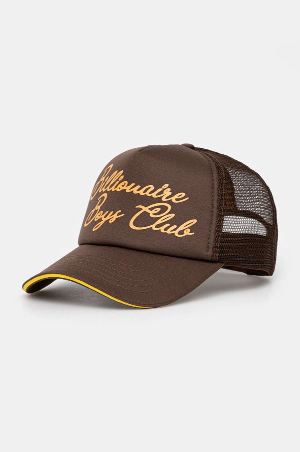 Billionaire Boys Club Kapa sa šiltom Billionaire Boys Club Script Trucker Cap boja: smeđa, s aplikacijom, B24470