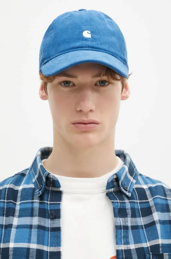 Carhartt WIP Kapa sa šiltom Carhartt WIP Harlem Cap boja: tamno plava, bez uzorka, I028955.2OWXX