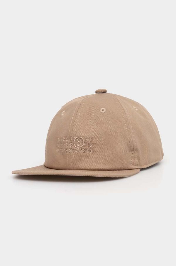 MM6 Maison Margiela Kapa sa šiltom MM6 Maison Margiela boja: bež, s aplikacijom, SH0TC0002