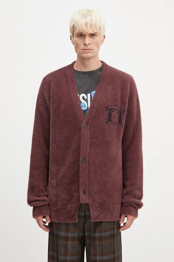 Aries Kardigan Aries Oversized Chenille Knit Cardigan za muškarce, boja: smeđa, AR2002402