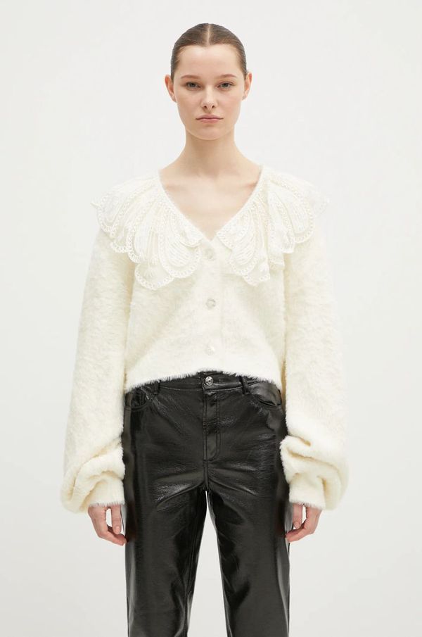 Rotate Kardigan Rotate Lace Collar Knit za žene, boja: bež, topli, 113214269