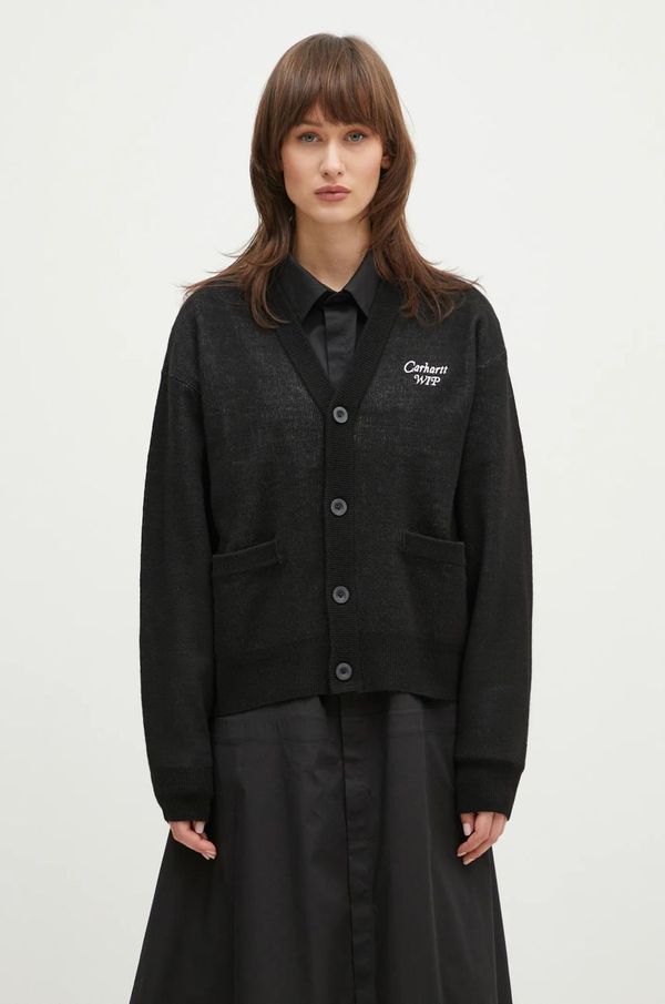 Carhartt WIP Kardigan s primjesom vune Carhartt WIP Harttbreaker Cardigan boja: crna, I034390.K02XX