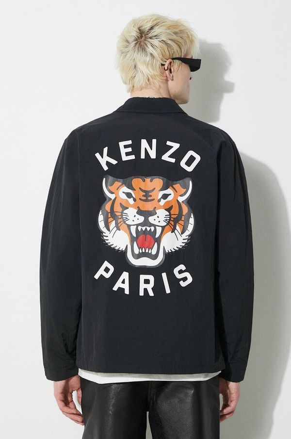 Kenzo Jakna Kenzo Lucky Tiger Padded Coach za muškarce, boja: crna, za prijelazno razdoblje, FE55BL0629NG.99