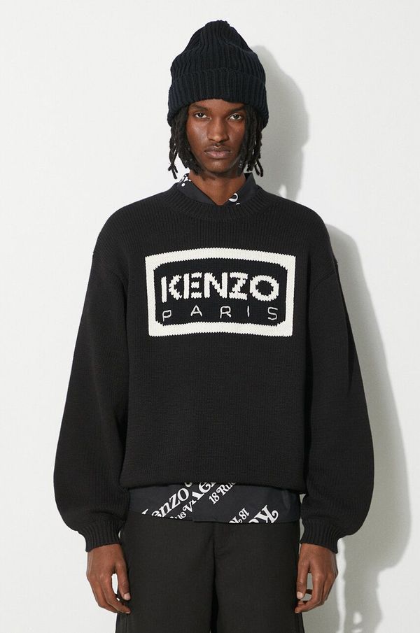 Kenzo Pulover s dodatkom vune Kenzo Bicolor Kenzo Paris Jumper za muškarce, boja: crna, FD55PU3833LA.99