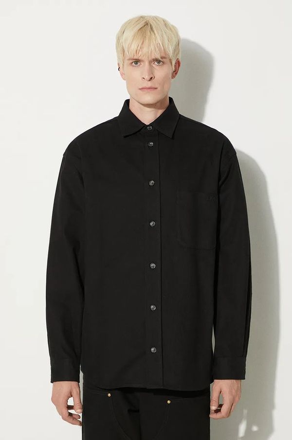A.P.C. Košulja A.P.C. Chemise Emilien Logo za muškarce, boja: crna, relaxed, s klasičnim ovratnikom, COHAM-H12597