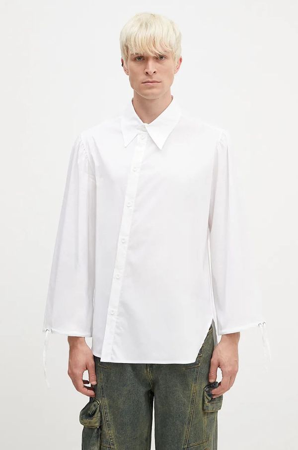 Andersson Bell Košulja Andersson Bell Bouquet Asymmetric Shirt za muškarce, boja: bijela, relaxed, s klasičnim ovratnikom, atb1138m