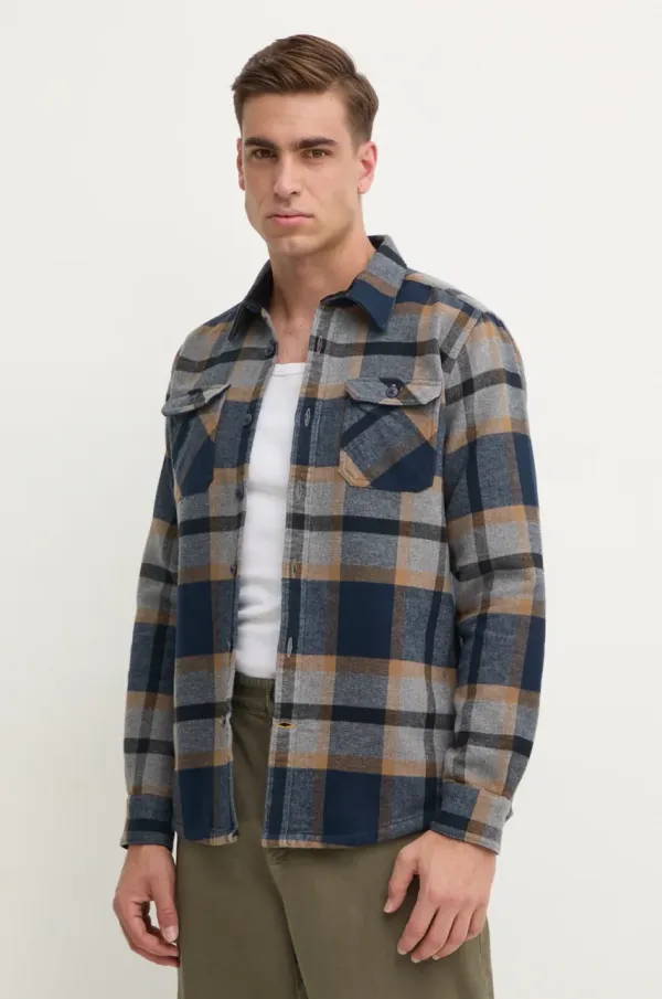 Barbour Košulja Barbour za muškarce, boja: siva, regular, s klasičnim ovratnikom, MSH5253