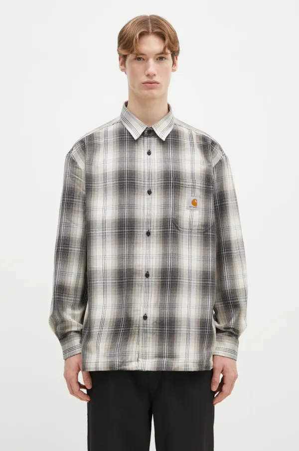 Carhartt WIP Košulja Carhartt WIP Longsleeve Blanton Shirt za muškarce, boja: bež, regular, s klasičnim ovratnikom, I034379.2MEXX