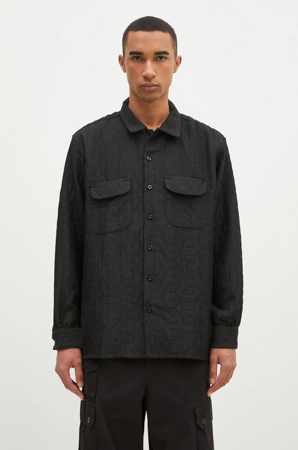 Engineered Garments Košulja Engineered Garments Classic Shirt za muškarce, boja: crna, regular, s klasičnim ovratnikom, 24F1A005.KT046