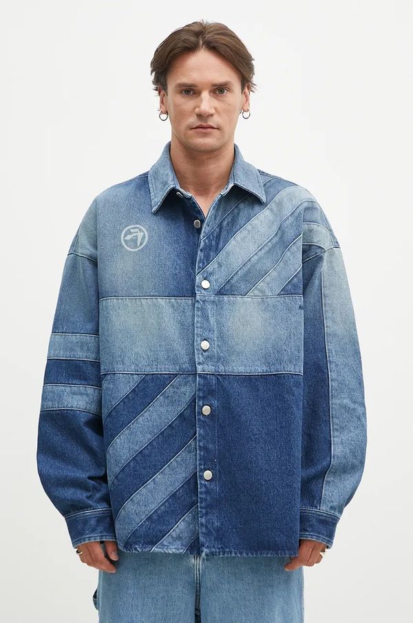Ambush Košulja-jakna AMBUSH Patchwork Denim Shirt Vintage za prijelazno razdoblje, oversize, BMYD003F24DEN0014400