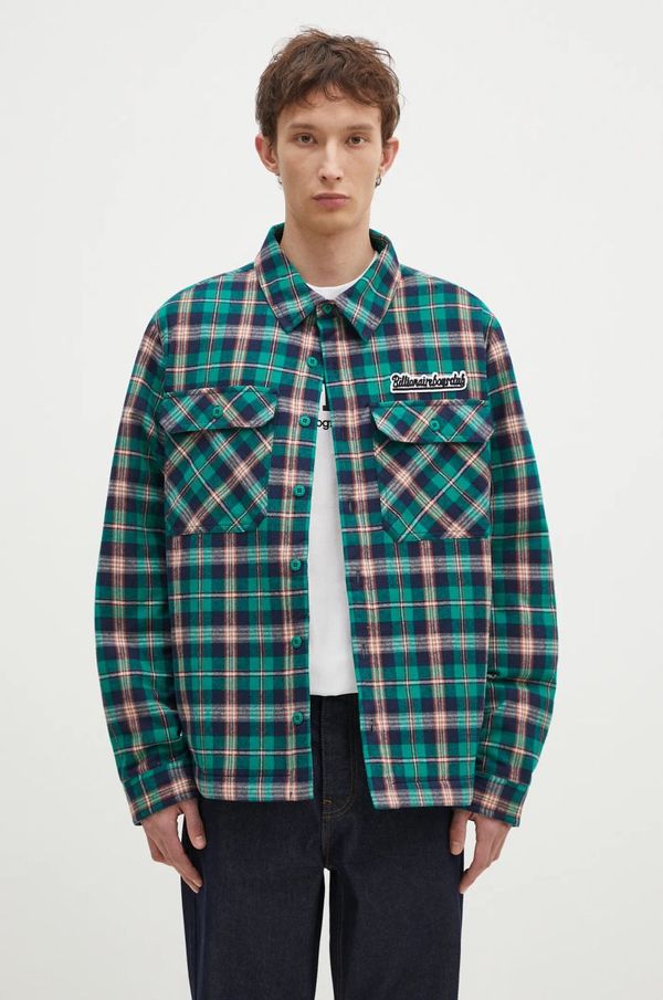 Billionaire Boys Club Košulja-jakna Billionaire Boys Club Padded Check Overshirt boja: zelena, za prijelazno razdoblje, oversize, B24430