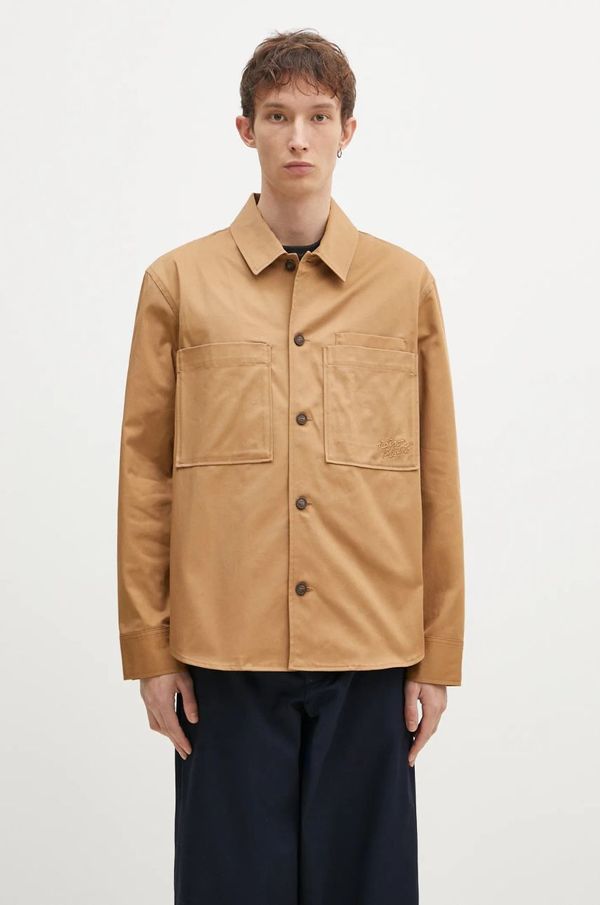 Maison Kitsuné Košulja-jakna Maison Kitsuné Overshirt boja: bež, za prijelazno razdoblje, oversize, MM00401WW0078