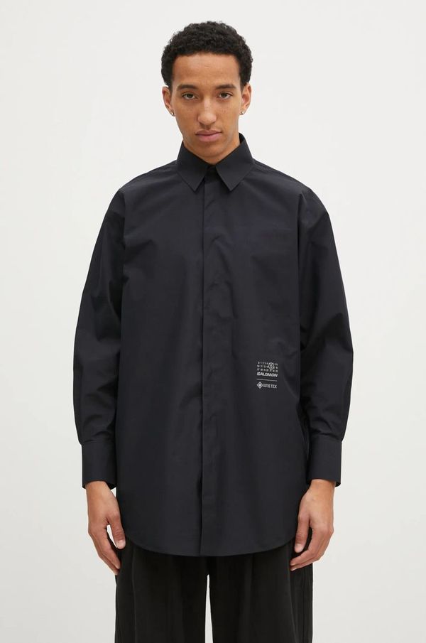 MM6 Maison Margiela Košulja MM6 Maison Margiela za muškarce, boja: crna, relaxed, s klasičnim ovratnikom, SH0DT0018.M35200