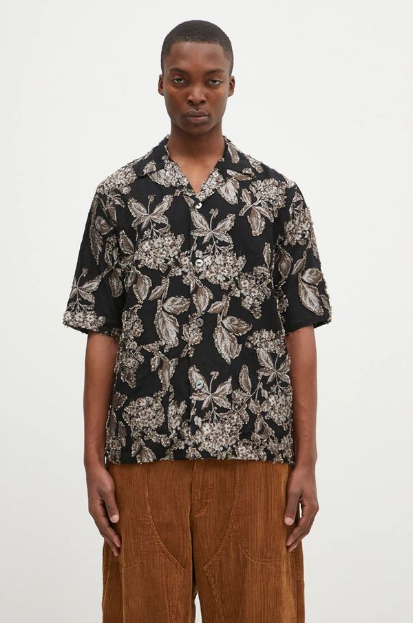 Needles Košulja Needles Cabana Shirt za muškarce, boja: crna, relaxed, PU228