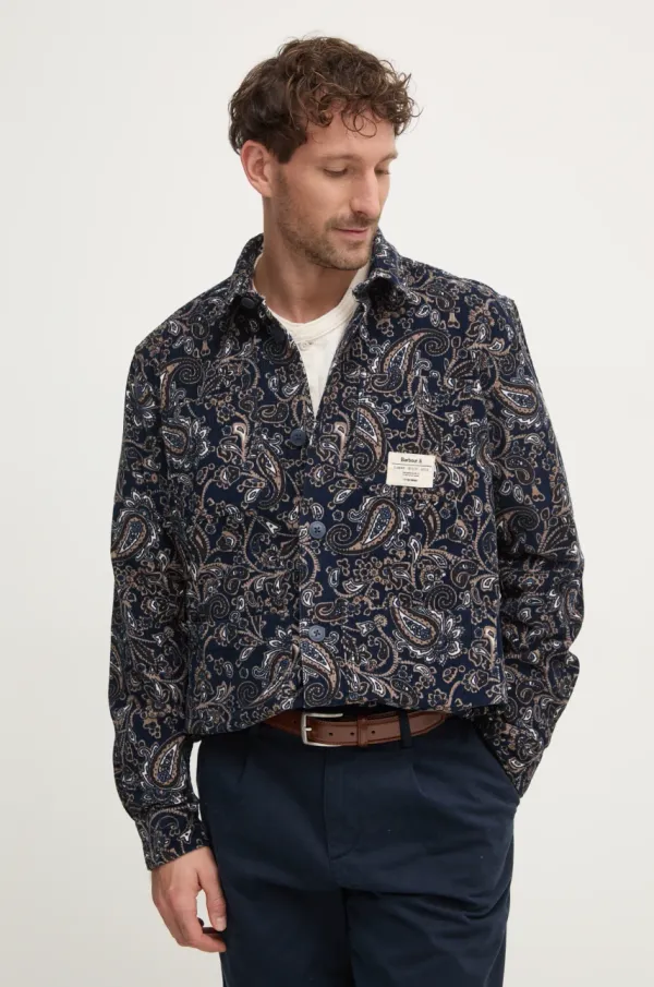 Barbour Košulja od samta Barbour boja: tamno plava, relaxed, s klasičnim ovratnikom, MOS0410NY91
