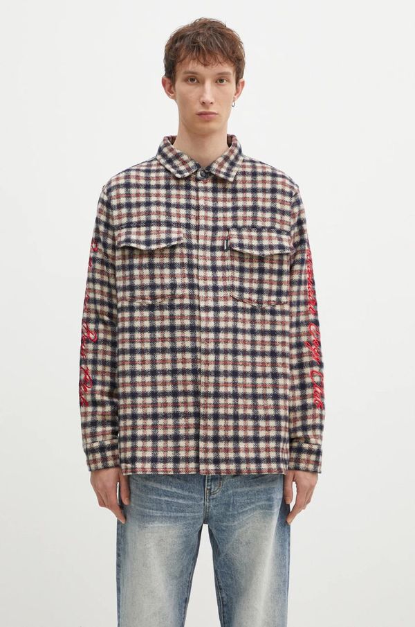 Billionaire Boys Club Košulja s primjesom vune Billionaire Boys Club Check Shirt boja: bež, regular, s klasičnim ovratnikom, B24429