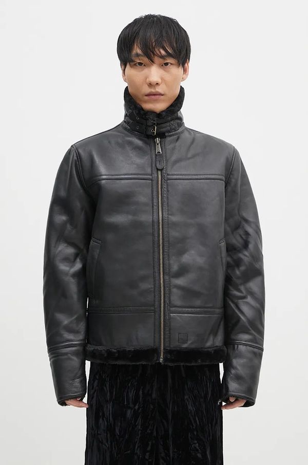 Alpha Industries Kožna jakna Alpha Industries B3 Leather za muškarce, boja: crna, za prijelazno razdoblje, 148114