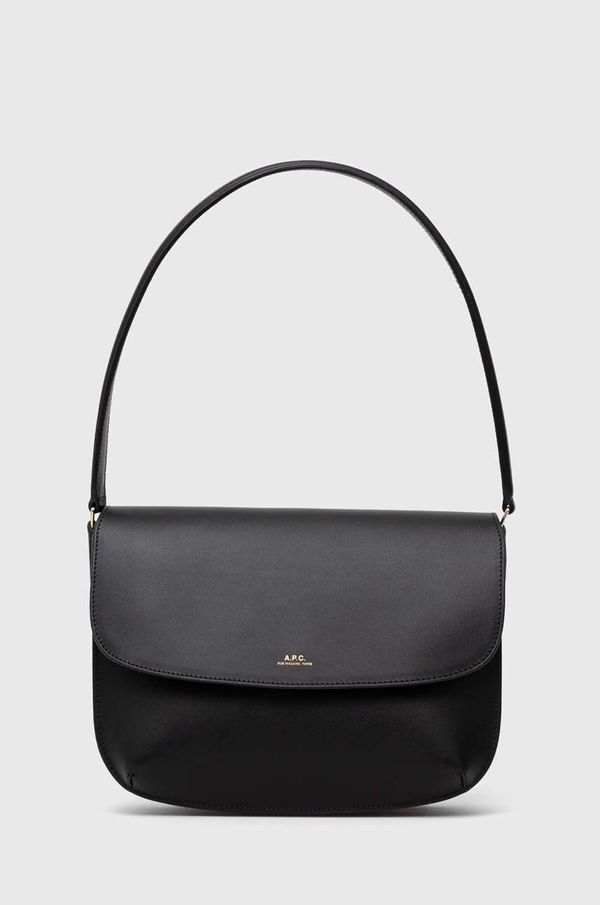 A.P.C. Kožna torba A.P.C. boja: crna