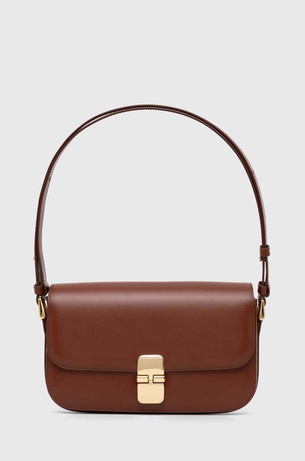 A.P.C. Kožna torba A.P.C. Sac Grace Baguette boja: smeđa, PXBMW.F61615.CAD