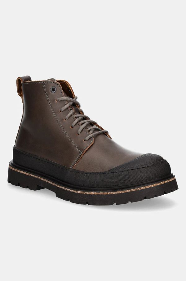 Birkenstock Kožne cipele Birkenstock Prescott Lace za muškarce, boja: siva, 1028231