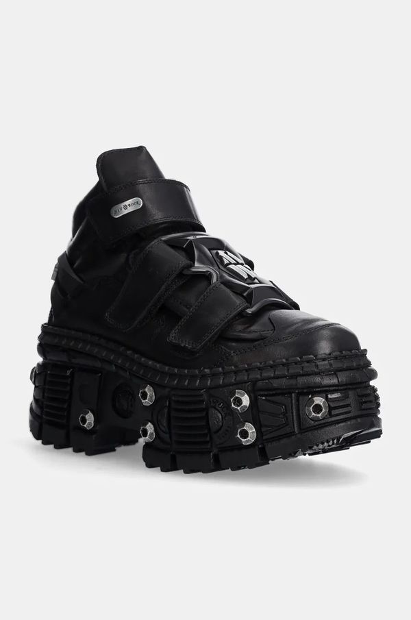 New Rock Kožne cipele New Rock Crust Negro Negro + Tank Casco Negro za žene, boja: crna, s platformom, M-WALL285-S10