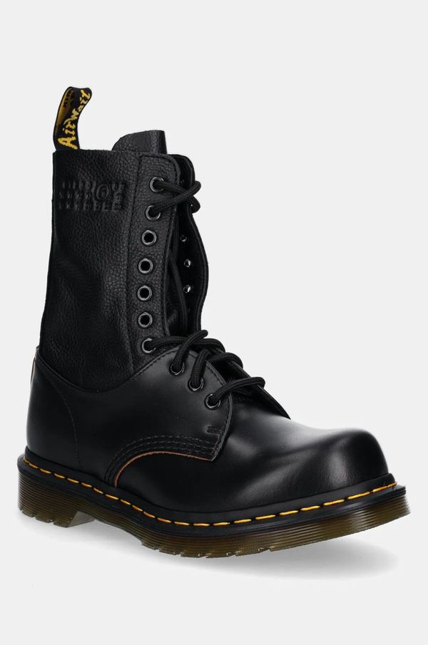 MM6 Maison Margiela Kožne čizme MM6 Maison Margiela MM6 Maison Margiela x Dr. Martens za žene, boja: crna, s platformom, S66WU0126.P8030
