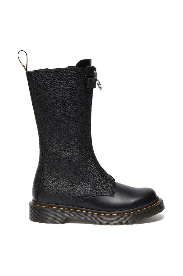 Dr. Martens Kožne gležnjače Dr. Martens 1b99 Frnt Zip za žene, boja: crna, ravni potplat, DM32053001