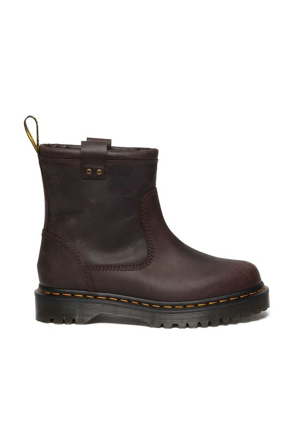 Dr. Martens Kožne gležnjače Dr. Martens Anistone Lo za žene, boja: smeđa, ravni potplat, DM31880201