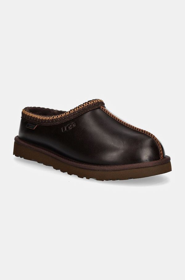 Ugg Kožne kućne papuče UGG Tasman Lthr Regen boja: smeđa, 1163890-IWD