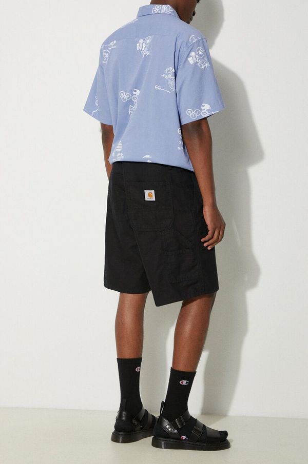 Carhartt WIP Kratke hlače s dodatkom lana Carhartt WIP Walter Single Knee Short boja: crna, I033583.8902