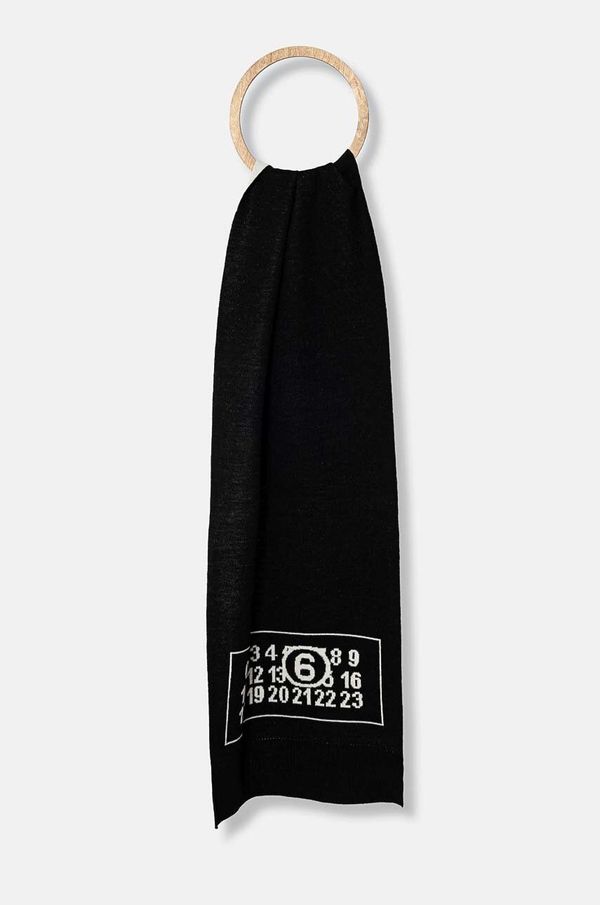 MM6 Maison Margiela Kratki šal s primjesom vune MM6 Maison Margiela boja: crna, s uzorkom, S52TE0055.M13050