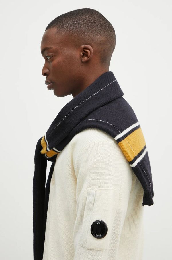 Ambush Kratki vuneni šal AMBUSH Knit Sweater Scarf boja: tamno plava, s uzorkom, BMMA002F24KNI0011010
