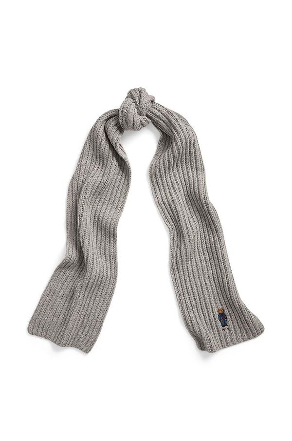 Polo Ralph Lauren Kratki vuneni šal Polo Ralph Lauren boja: siva, bez uzorka, 455931877