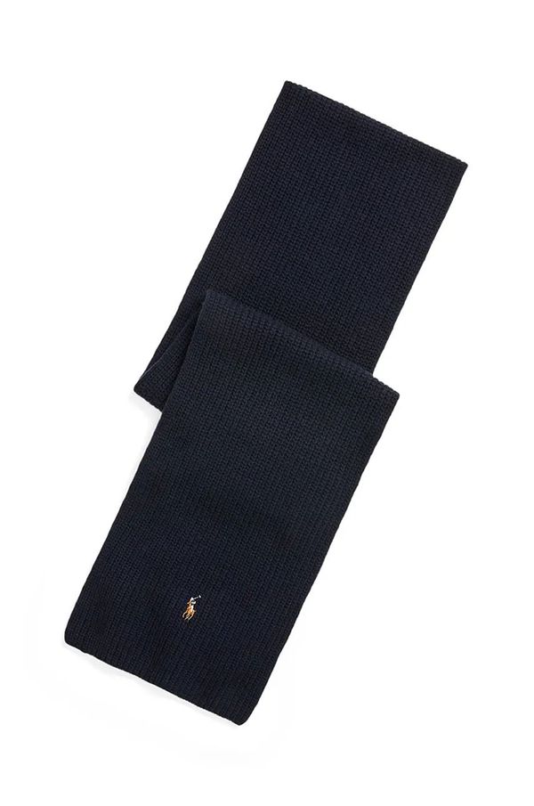Polo Ralph Lauren Kratki vuneni šal Polo Ralph Lauren boja: tamno plava, bez uzorka