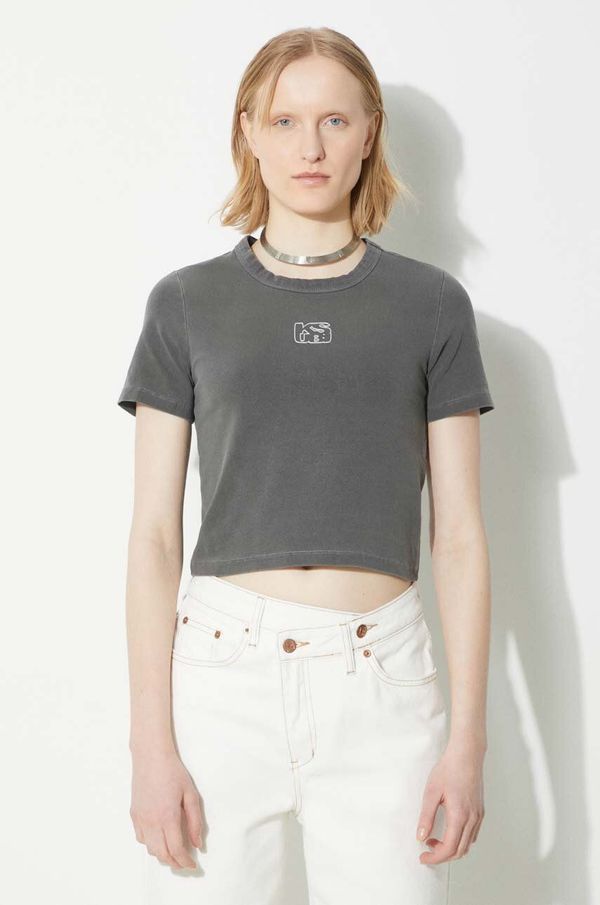 KSUBI Majica kratkih rukava KSUBI Stacked Baby Ss Tee Charcoal za žene, boja: siva, WSP24TE001