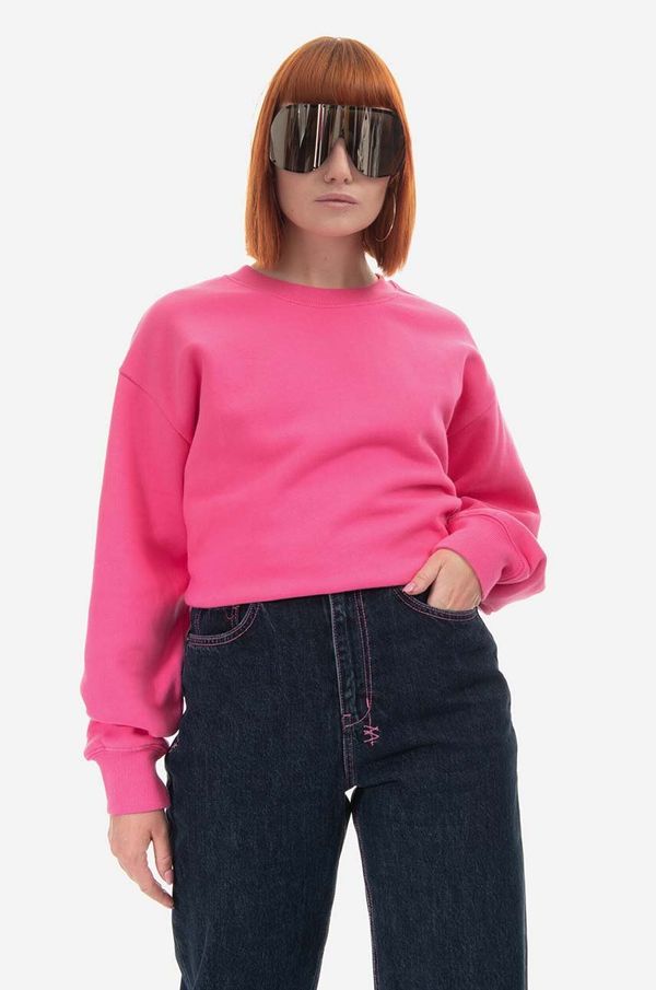 KSUBI Pamučna dukserica KSUBI za žene, boja: ružičasta, glatka, WPS23FL008-PINK
