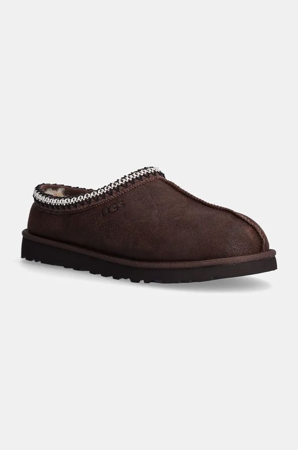 Ugg Kućne papuče od brušene kože UGG Tasman Distressed boja: smeđa, 1158172-BCDR