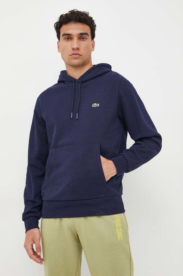 Lacoste Dukserica Lacoste za muškarce, boja: tamno plava, s kapuljačom, glatka, SH9623-031