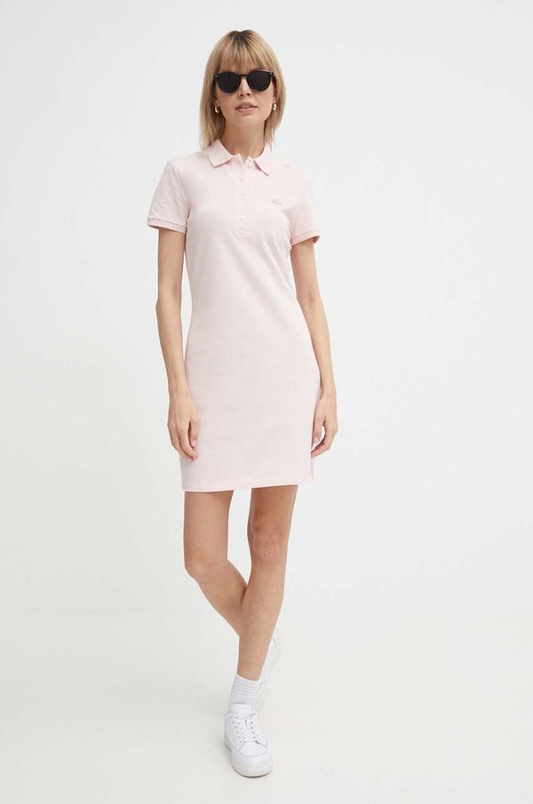 Lacoste Haljina Lacoste EF5473-ADY boja: ružičasta, mini, uske, EF5473.-ADY