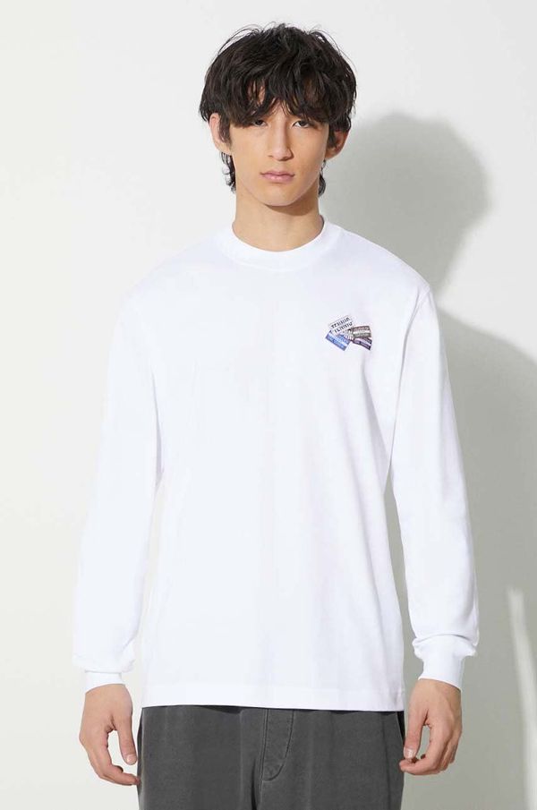 Lacoste Pamučna majica dugih rukava Lacoste boja: bijela, s aplikacijom, TH2061 001