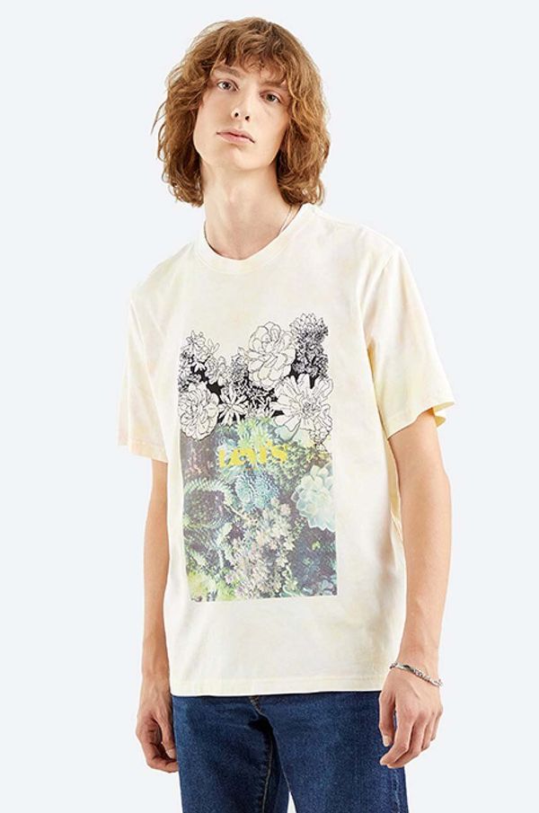 Levi's Pamučna majica Levi's Relaxed Fit Tee Sketch boja: bež, s tiskom, 16143.0153-cream