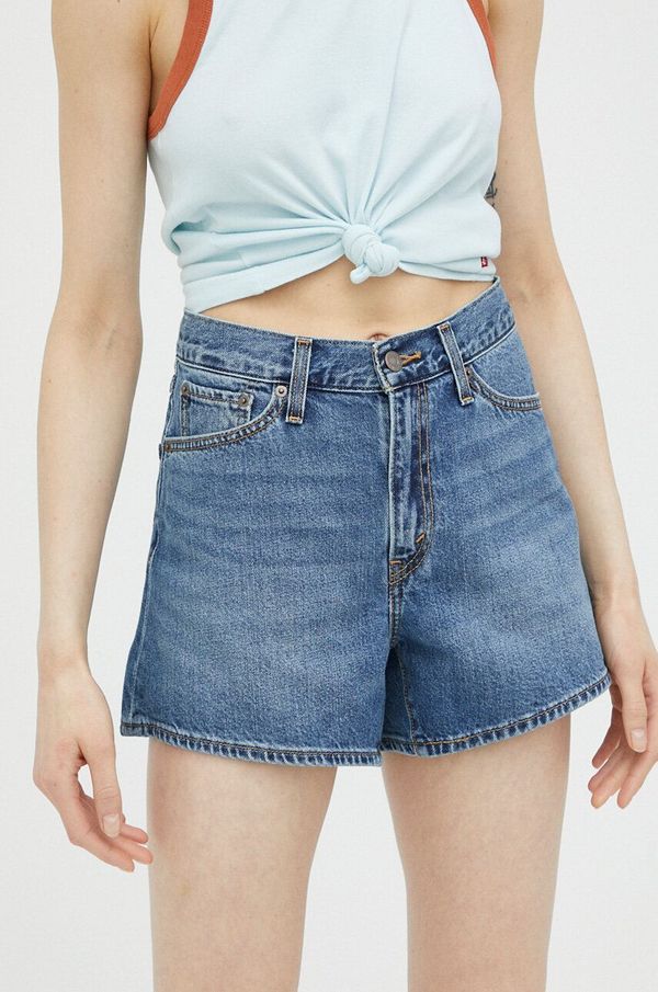 Levi's Traper kratke hlače Levi's za žene, glatki materijal, visoki struk, A4695.0003-MedIndigoW