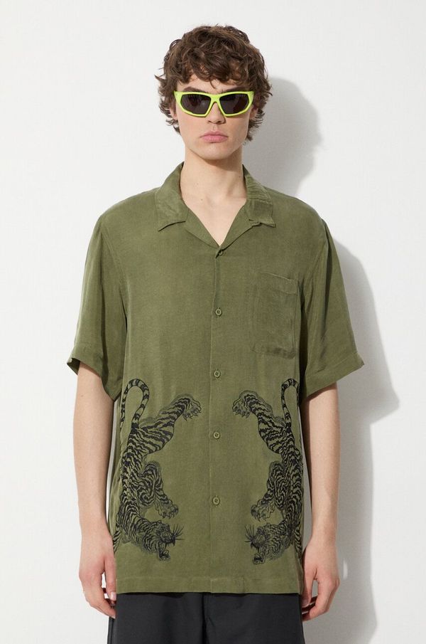 Maharishi Košulja Maharishi Take Tora za muškarce, boja: zelena, relaxed, 5100.OLIVE