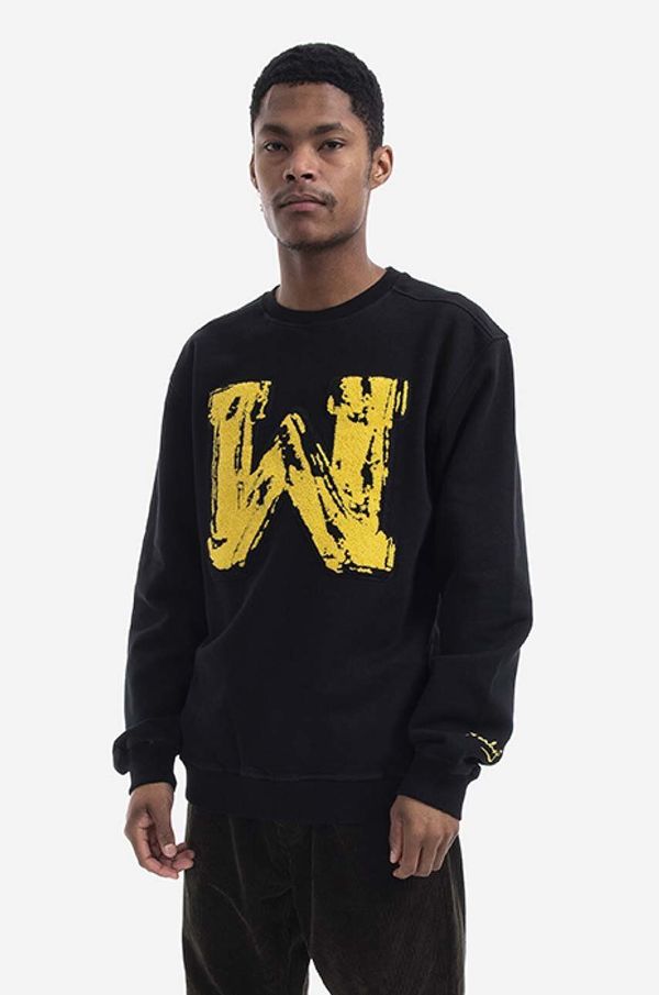 Maharishi Pamučna dukserica Maharishi Chanile W x Warhol Embroidery za muškarce, boja: crna, s aplikacijom, 9645.BLACK-BLACK